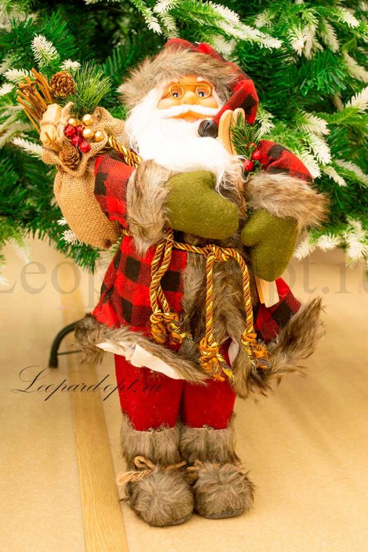 Декоративная фигура «Санта Клаус в клетчатом костюме»